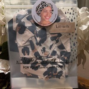 Kitsch Leopard Print elevated Shower Cap NEW